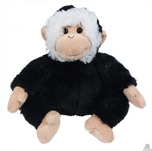 Zittende pluche aap zwart 15 cm.