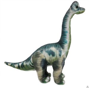 Geprinte stoffen staande Dinosaurus Brontosaurus grijs 41 cm