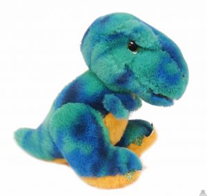Pluche staande Dinosaurus blauw 22 cm