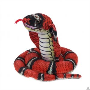 Liggende cobra rood levensechte print 120 cm