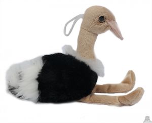 Zittende pluche Struisvogel 16 cm