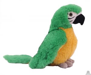 Pluche zittende Papagaai Groen 20 cm
