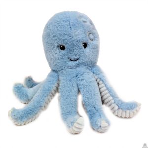 Pluche Octopus blauw 19 cm
