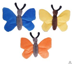 Pluche vlinder 3 kleuren van 33 cm
