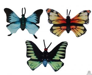 Pluche vlinder 3 kleuren van 32 cm.