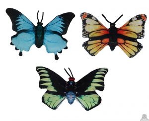 Pluche vlinder 3 kleuren van 48 cm.