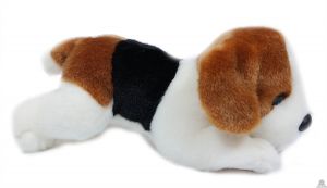 Liggende pluche Hond beagle 20 cm