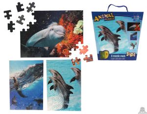 3 in 1 puzzel dolfijnen 3D afbeelding