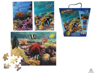 3 in 1 puzzel tropische zeedieren 3D afbeelding