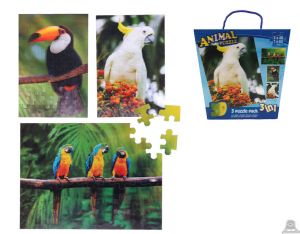 3 in 1 puzzel tropische vogels 3D afbeelding