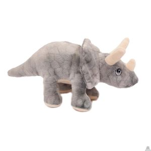 Pluche staande Dinosaurus Triceratops grijs 30 cm
