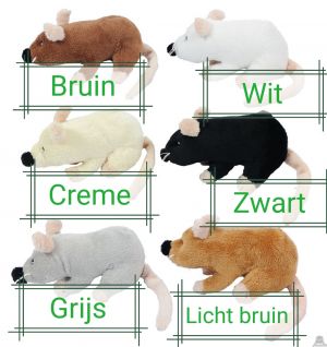 Staande pluche muis 13 cm in 6 kleuren