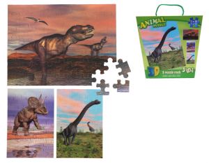 3 in 1 puzzel dinosauriërs 3D afbeelding