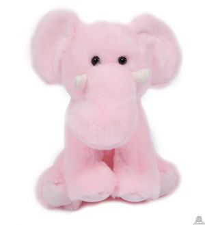 Zittende pluche Olifant roze 20 cm