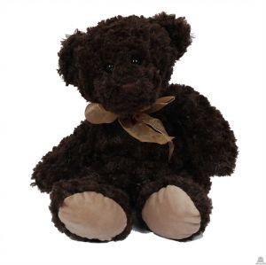 Pluche zittende Beer donker bruin 30 cm