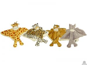 Liggende babypluche giraffe beide van 24 CM.