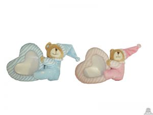 Staande babypluche beer beide van 13 CM.