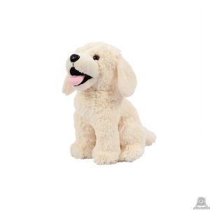 Zittende soft-pluche hond beide van 20 CM.