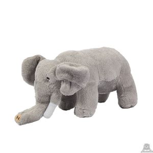 Staande pluche olifant beide van 23 CM.