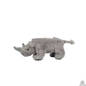 Staande pluche neushoorn beide van 23 CM.