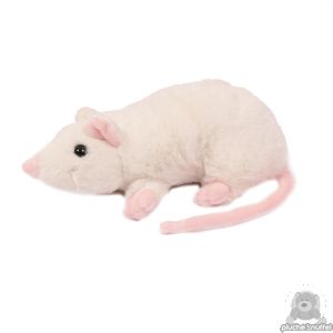 Liggende pluche Muis creme 18 cm