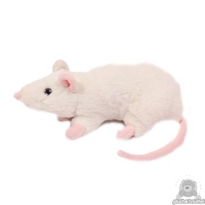 Liggende pluche Muis creme 23 cm