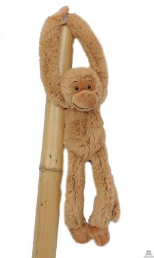 Pluche Hangende aap beige 31 cm