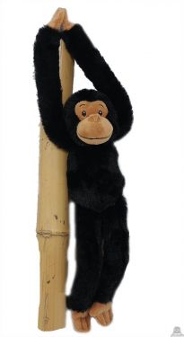 Pluche Hangende aap zwart 31 cm