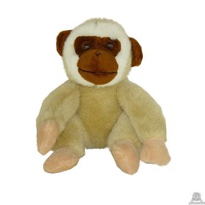 Zittende pluche gibbon beide van 24 CM.