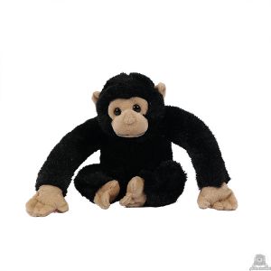 Zittende pluche chimpansee beide van 24 CM.