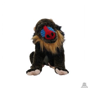 Zittende pluche mandril beide van 26 CM.