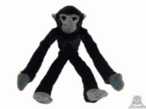 Zittende pluche chimpansee beide van 46 CM.