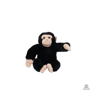 Zittende pluche chimpansee beide van 15 CM.