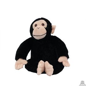 Zittende pluche chimpansee beide van 23 CM.