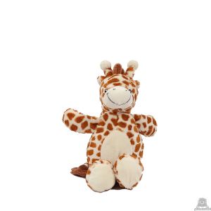 Zittende pluche giraffe beide van 16 CM.