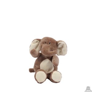 Zittende pluche olifant beide van 16 CM.