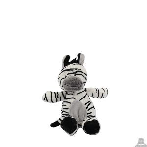 Zittende pluche zebra beide van 16 CM.