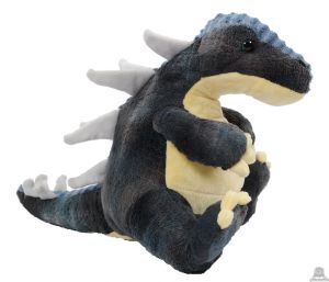 Pluche zittende Dinosaurus T-Rex Grijs Geel 30 cm