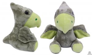 Pluche zittende Dinosaurus groen 23 cm