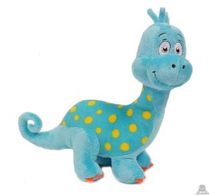 Pluche staande Dinosaurus blauw 25 cm