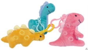 Pluche dinosaurus sleutelhanger 3 kleuren 15 cm