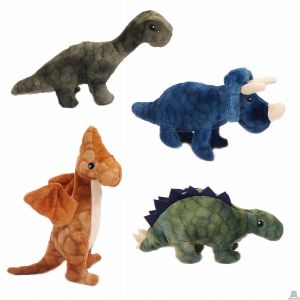 Staande pluche Dinosaurus 4 kleuren ass. 20 cm.