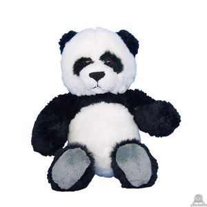 Zittende pluche pandabeer beide van 15 CM.