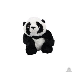 Zittende pluche pandabeer beide van 18 CM.