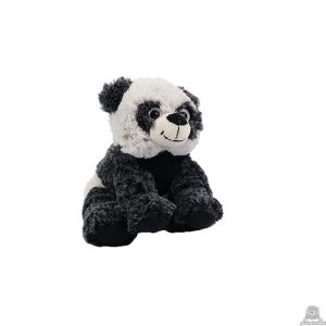 Zittende pluche pandabeer beide van 17 CM.