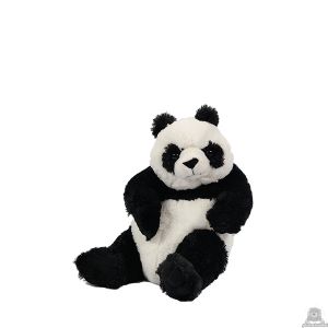 Zittende pluche pandabeer beide van 22 CM.