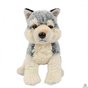 Pluche zittende wolf 28 cm