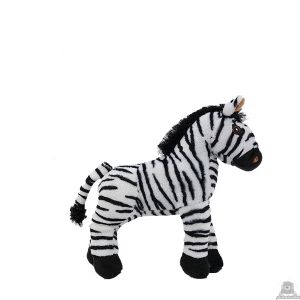 Staande pluche zebra beide van 22 CM.