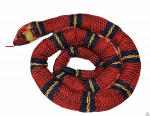 Liggende slang rood levensechte print 200 cm