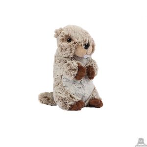 Staande pluche marmot beide van 22 CM.